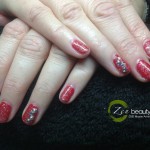 Shellac with Swarovski crystals